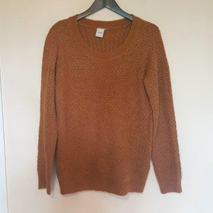 COPY  ICHI brown  round neck open knit sweater